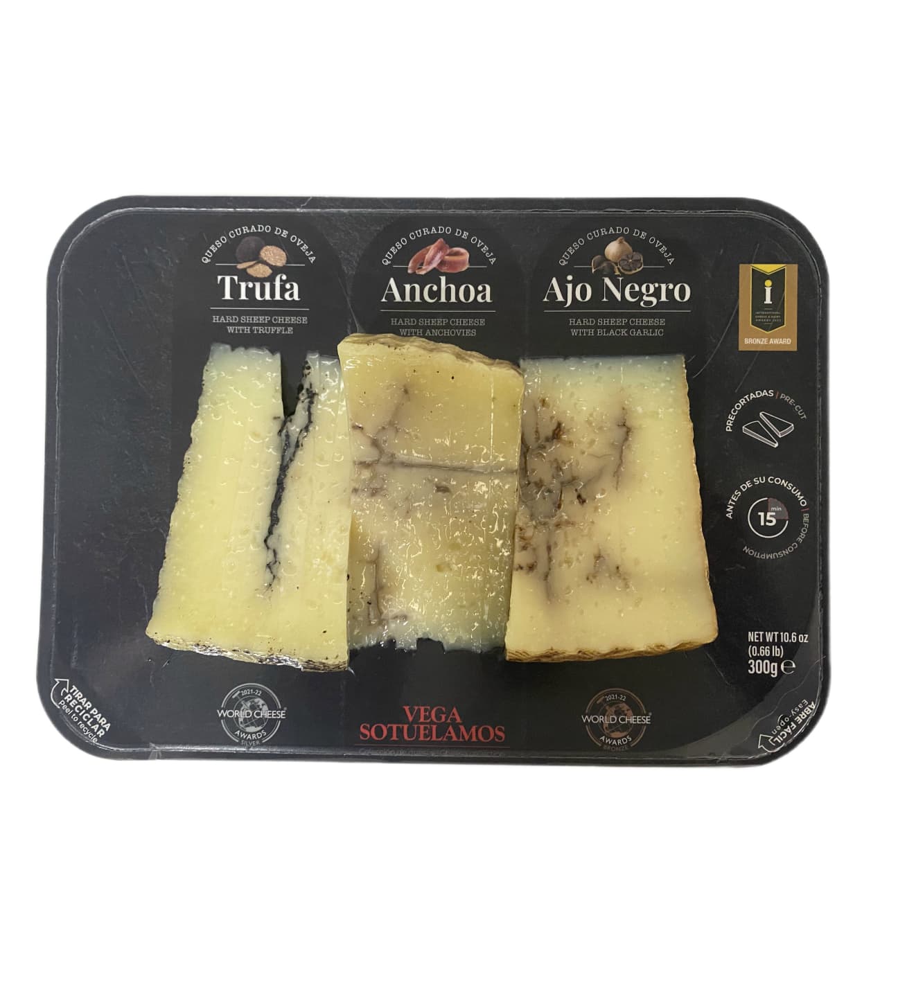 Сыр Манчего ассорти (трюфель, анчоус, чёрный чеснок), 300 г