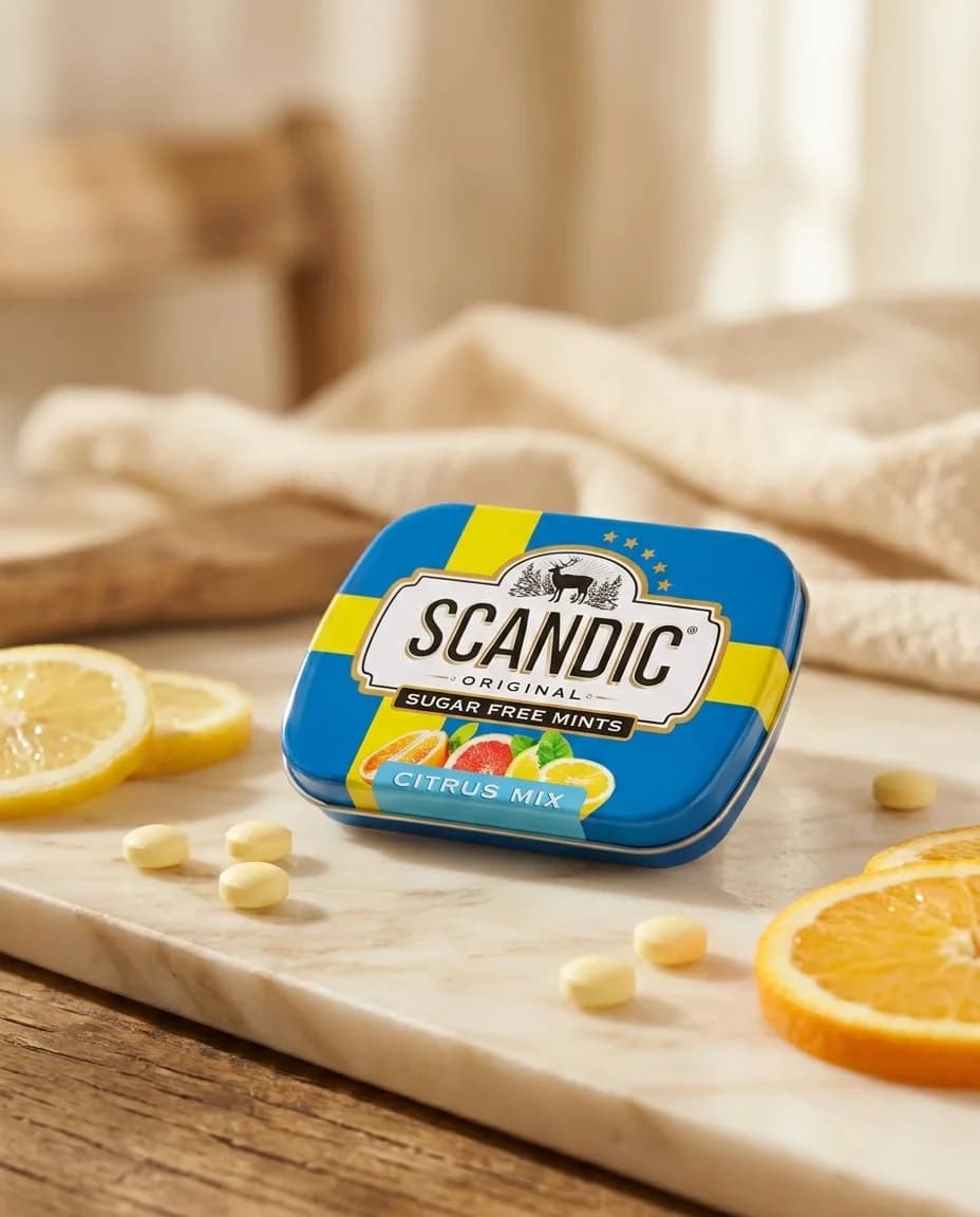 Конфеты SCANDIC без сахара Цитрусовый микс, ж/б 14г
