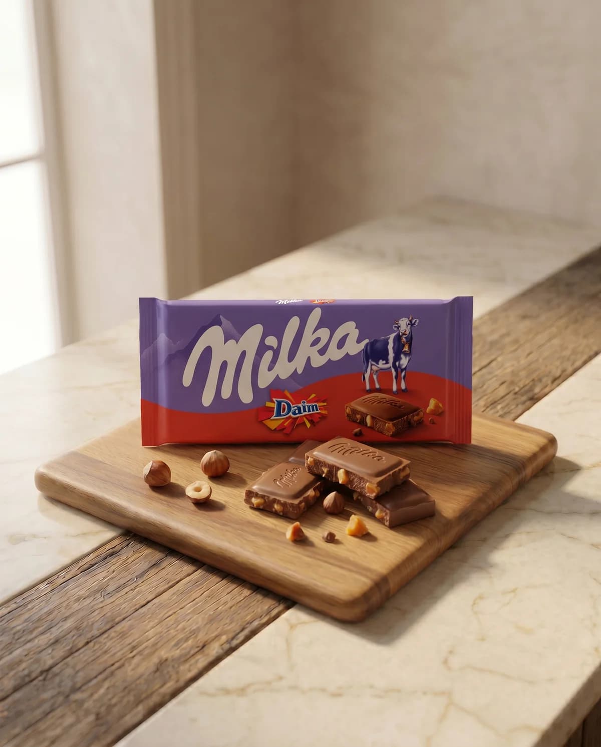 Молочный шоколад с карамелью Milka Daim, 90г