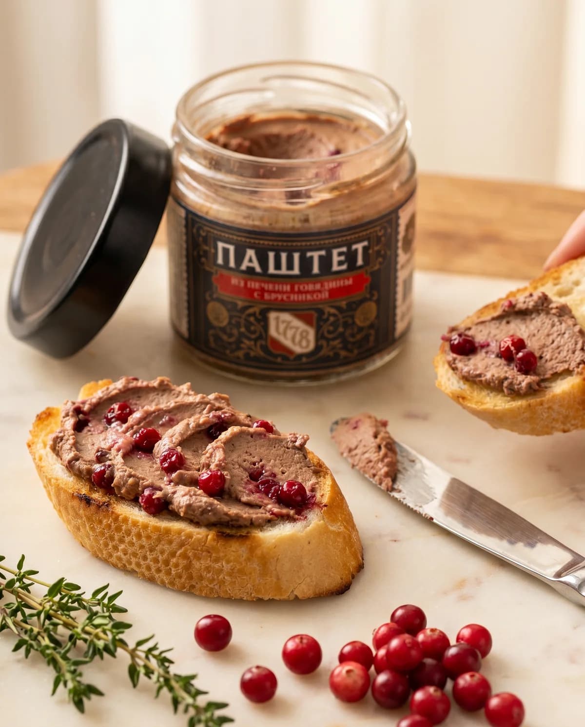 Паштет из говяжьей печени с брусникой, 170 г, Стейк Стор